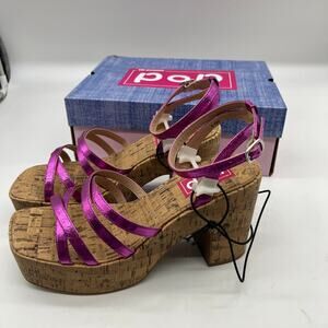 Pop Womens Admission Heeled Sandals Pink Fuschia Size 8.5M